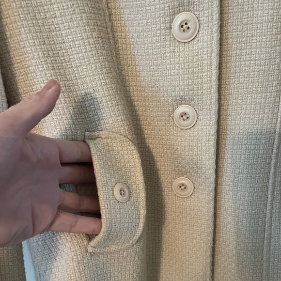 Excellent Condition Womens BP Woven Peacoat size Large colors light cream&tan - Picture 3 of 13